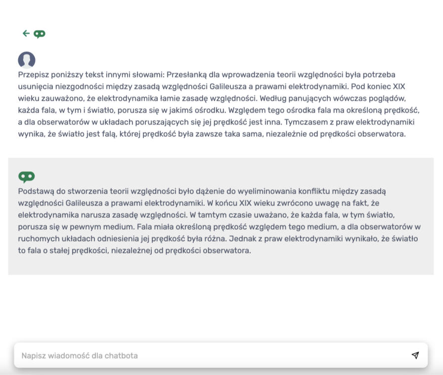 Czat ze sztuczną inteligencją